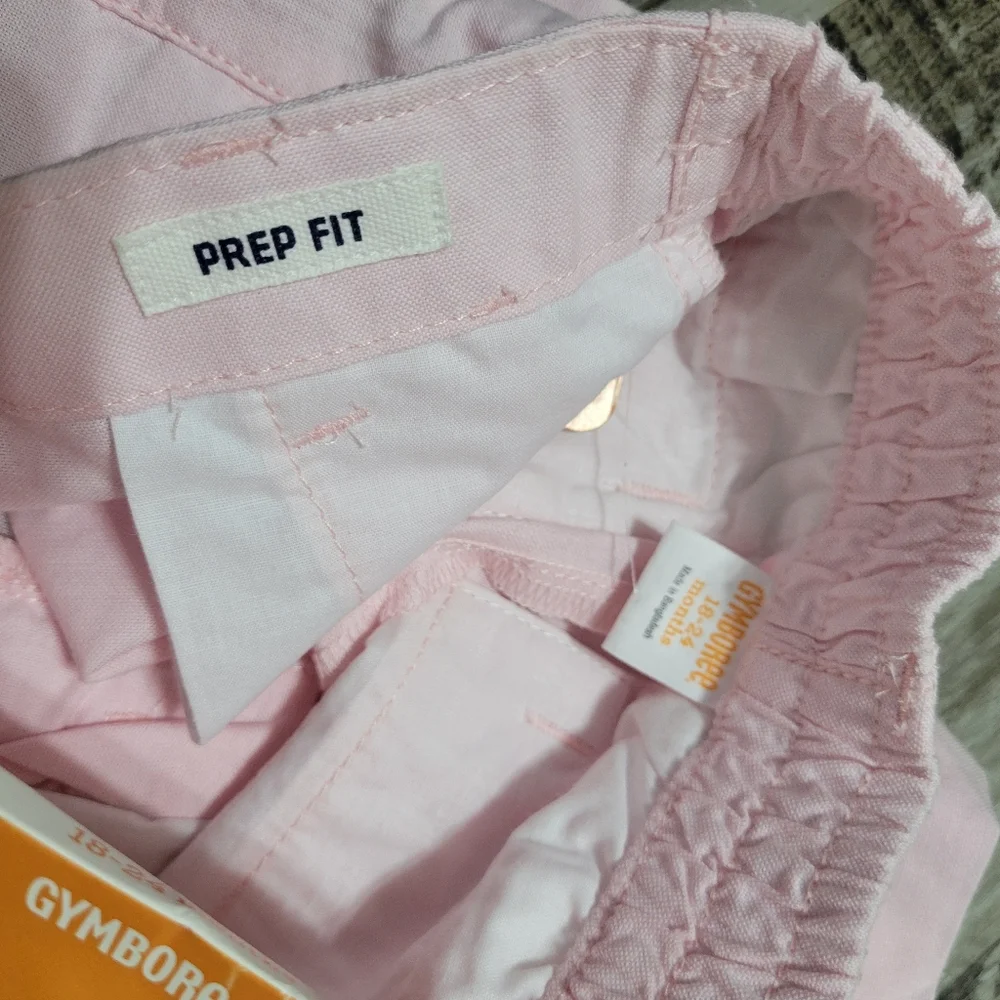 New Baby Gymboree Prep Fit Pink Chino Shorts Size 18-24M